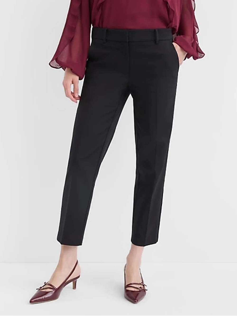 NWT Loft The Riviera Slim Doubleweave Tailored Pants, Black – Size 6 Petite*